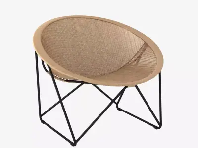 Yuzuru Yamakawa Fauteuil de jardin C317 noir  naturel 3d model 3D model