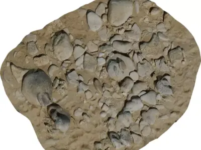 Photorealistic Sandy Rock Patch Low-poly 3D model