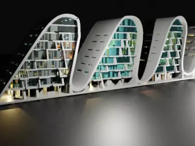 the wave building zaha hadid 3D model