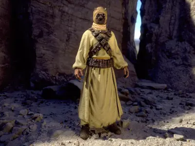 Tusken Raider Game ready model Low-poly 3D model