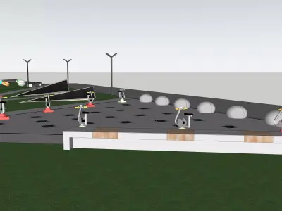 Outdoor Urban Park Landscape with Interactive  3D Sketchup Model 3D model