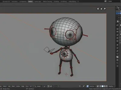 Cute Robot Low-poly 3D model