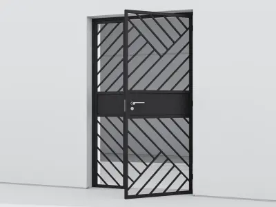Aluminium door 32 3D model