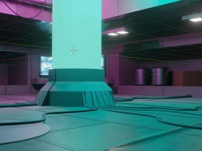 Sci-fi laboratory room environment model Low-poly 3D model