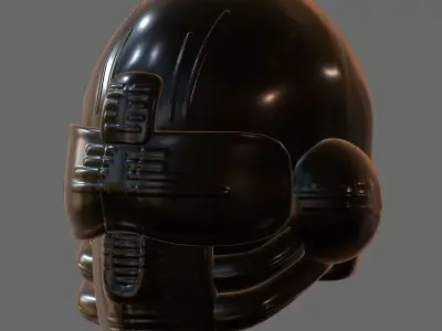 Gas mask PILOT helmet 3d model scifi Low-poly  Low-poly 3D model