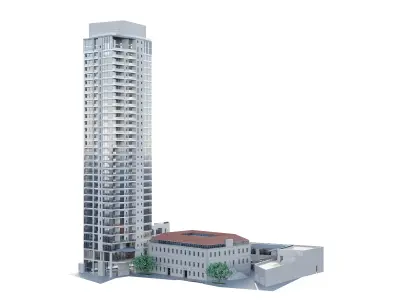 Residence Building 5 Low-poly 3D model