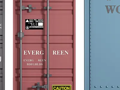 flat single container Industrial wind 3D model