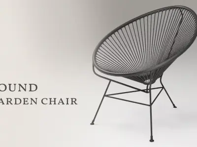 Round garden chair 3D model