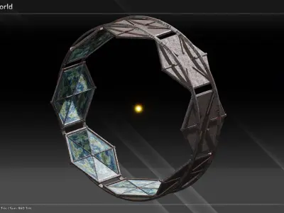 Space Mega Structures Collection Low-poly 3D model