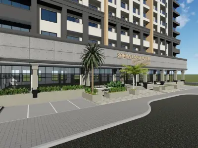 Hotel and Residential Building 3D model