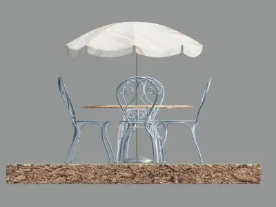 out door table set  Low-poly 3D model