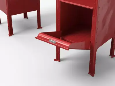 Street Mail Box Red 3D model