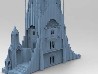 Ancient Elden Irish Cathedral Tower 1 3D model