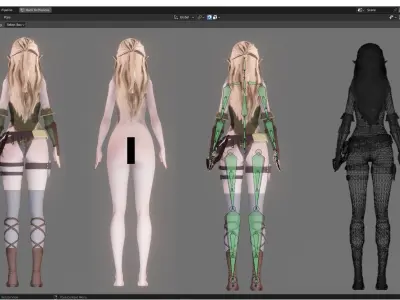 Elf Archer - Realistic Female Character - Blender Eevee Low-poly 3D model