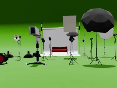 Photo Studio Lowpoly Low-poly 3D model