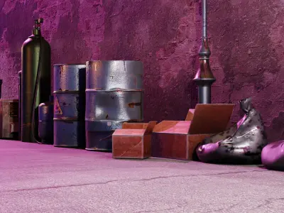  Alley asset pack  Low-poly 3D model