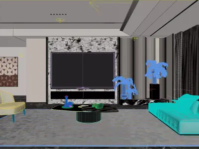 living room 3D model 94