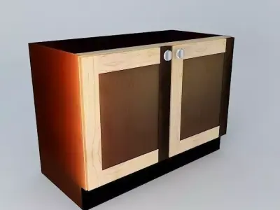 Cabinet wooden with two doors Free 3D model