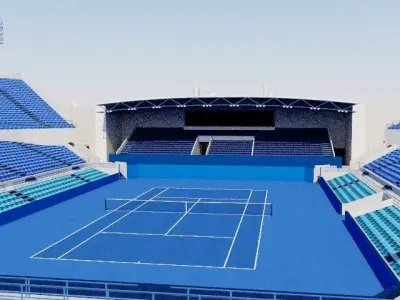 Abu Dhabi International Tennis Centre Low-poly 3D model