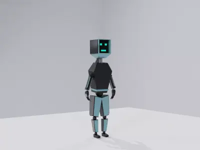 Robot humanoid Low-poly 3D model