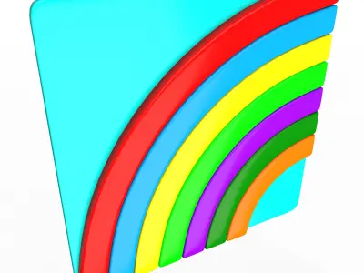 Rainbow Emoji Low-poly 3D model
