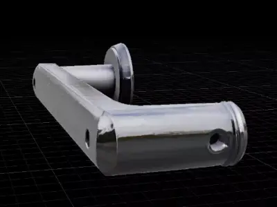 Modern Door Handle 3D Model Realistic Interior Hardware Low-poly 3D model