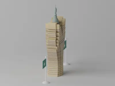 Macau Hotel Grand Lisboa 3D model