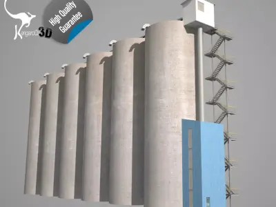 Grain silos - 01 3D model