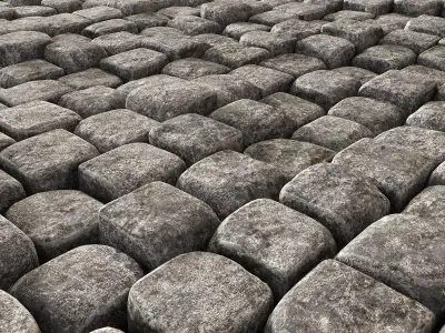 Paving old stone granite 3D model