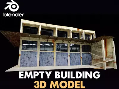 empty building Low-poly 3D model