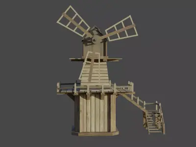 Windmill 3d model Low-poly 3D model