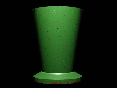 Metal vase in dented and rust material  Free low-poly 3D model