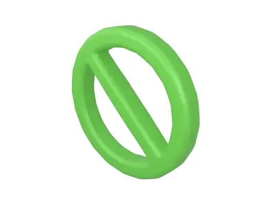 Prohibited Symbol V2 004 Low-poly 3D model