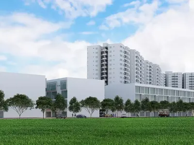 Building residential complex 3D model