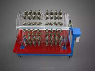 GARDENING ROTARY HYDROPONIC SPIN PLANT GROW FARM CYLINDER SYSTEM 3D model