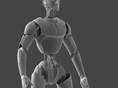 Robot silver 3D model