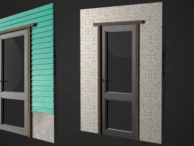 Modular Wooden House Kit Low-poly 3D model