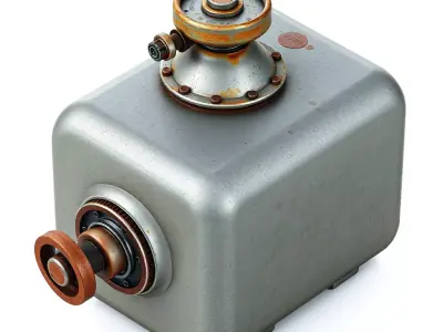 Aged Industrial Control Unit Low-poly 3D model