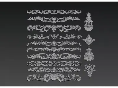 European-style carved decoration 3D model
