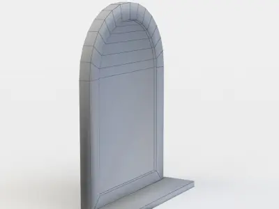 Window arched Low-poly 3D model