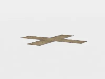 Road crossing Low-poly 3D model