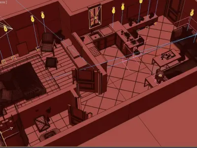 apartement  floor 3D Plan low-poly  3D model