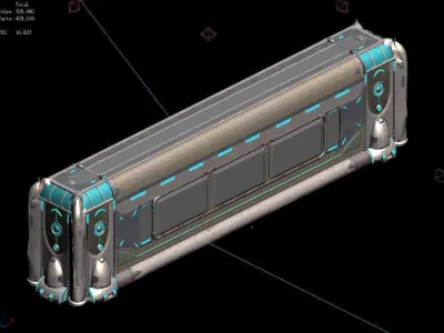 Space Station - City Wall 01 3D model