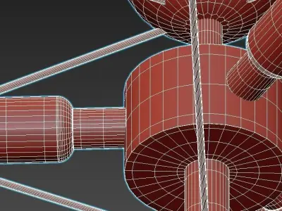 hinkley pendant light with drum shade and gold accents 3D model