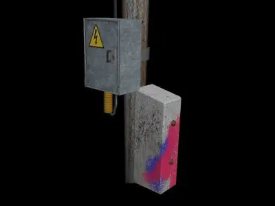 power pole  Low-poly 3D model