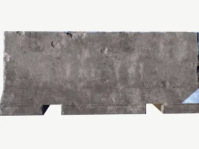 Concrete Barrier Low-poly 3D model