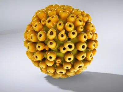 Olive-Green Tubastraea Coral Model Low-poly 3D model