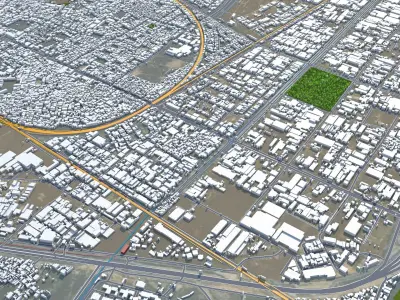 Ghaziabad India 40km Low-poly 3D model