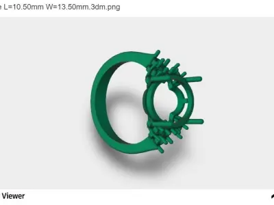 Women Ring With Oval Cut Center  3D print model
