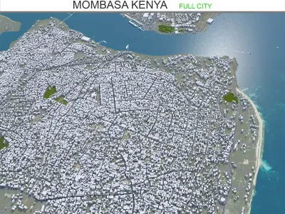 Mombasa Kenya 30km Low-poly 3D model